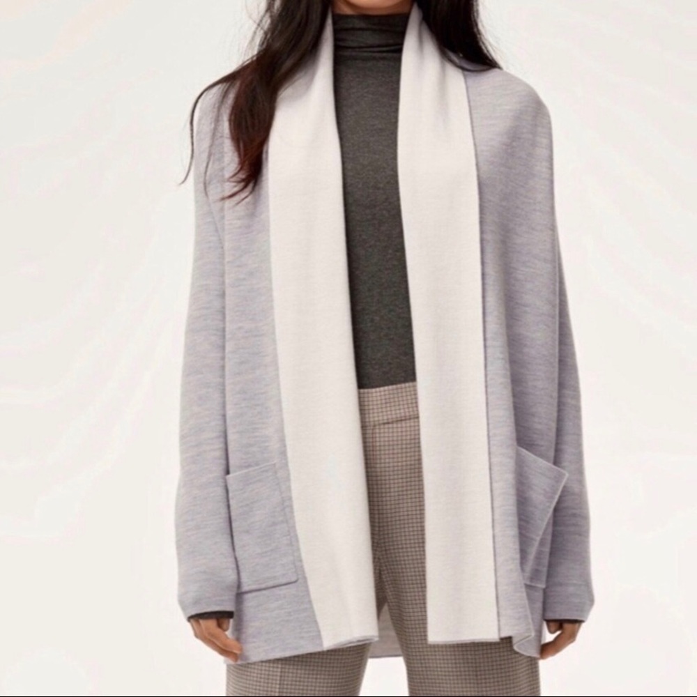 Babaton Aritzia Beekman Sweater Open Front Gray Size XS Cardigan FKM1–3319-48